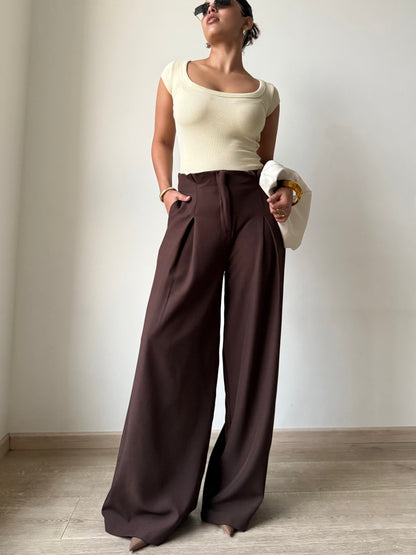 High Grade Linen Wide Leg Pants