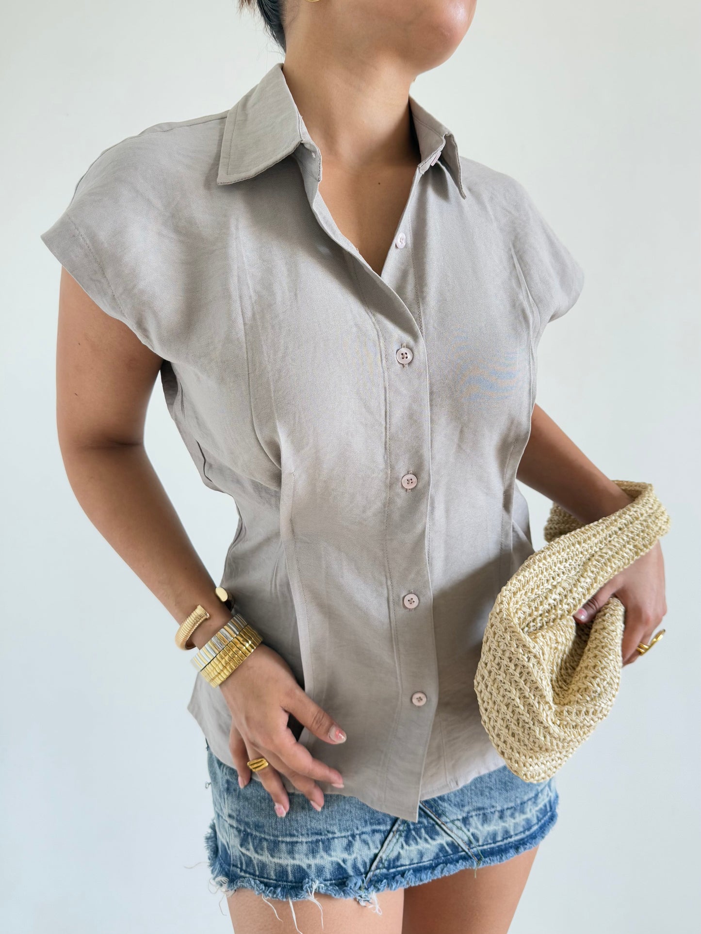 Snap Fit Cotton Tailor Shirt