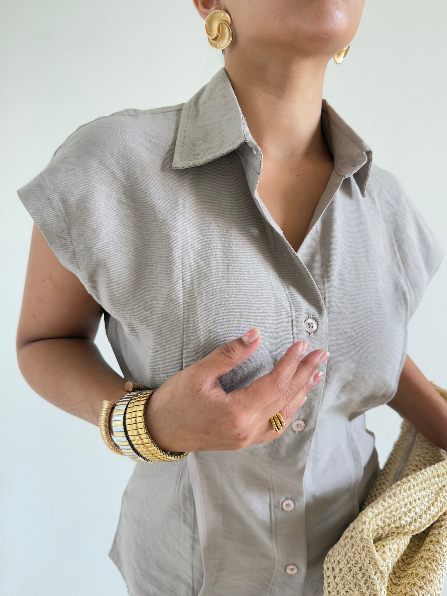 Snap Fit Cotton Tailor Shirt