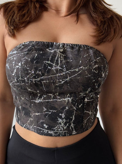 Milan High Street Foil Corset Denim