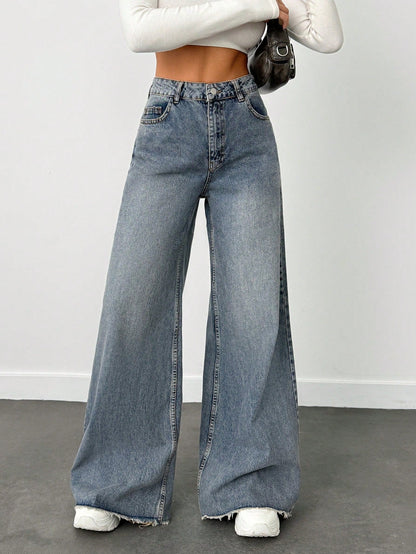Bling Bleach Wide Leg Jeans