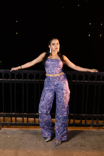 Milan High Street Foil Corset Denim